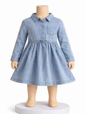 GAP Light Blue Denim Shirt-Style Dress for Girls